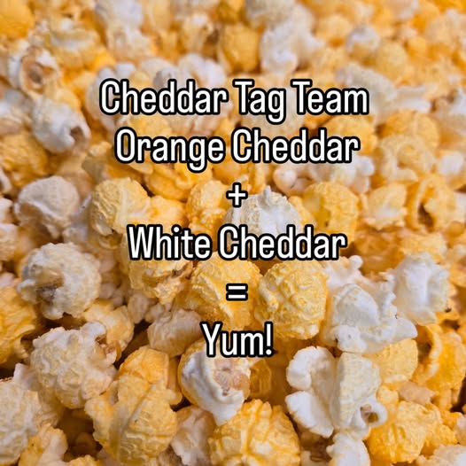 Cheddar Tag Team Popcorn - Mix of Cheddar & White Cheddar